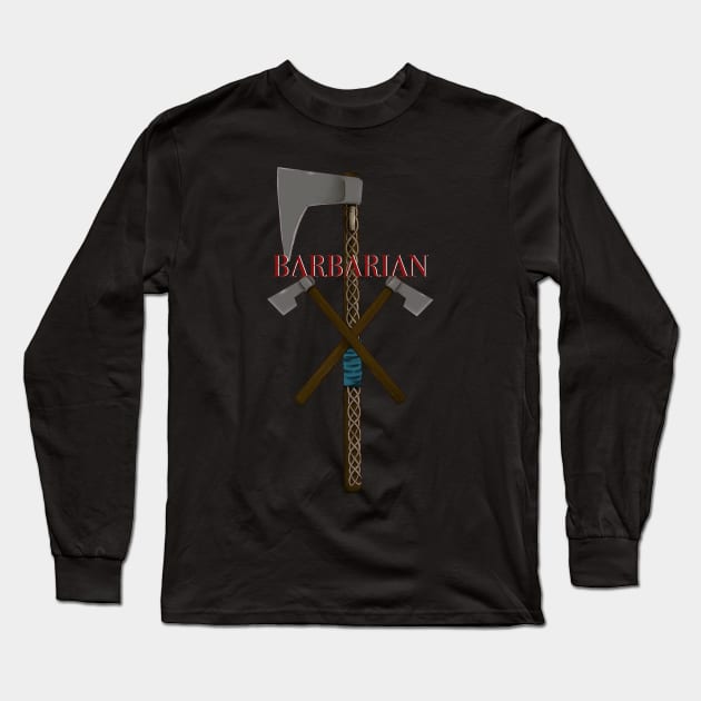 Barbarian Long Sleeve T-Shirt by CelticWolf55